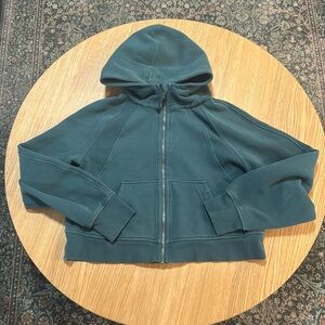 Lululemon oversized, full zip scuba hoodie, teal size M/L